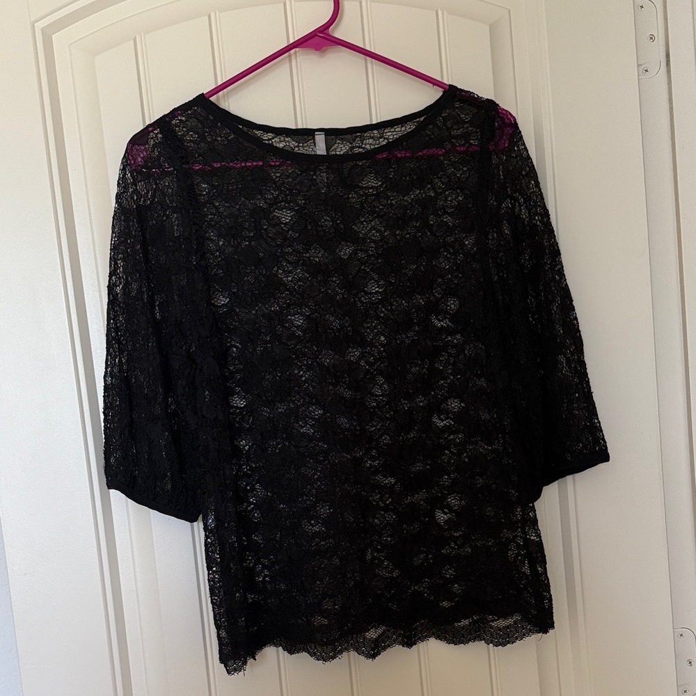 Audrey 3+1 Black Lace Blouse